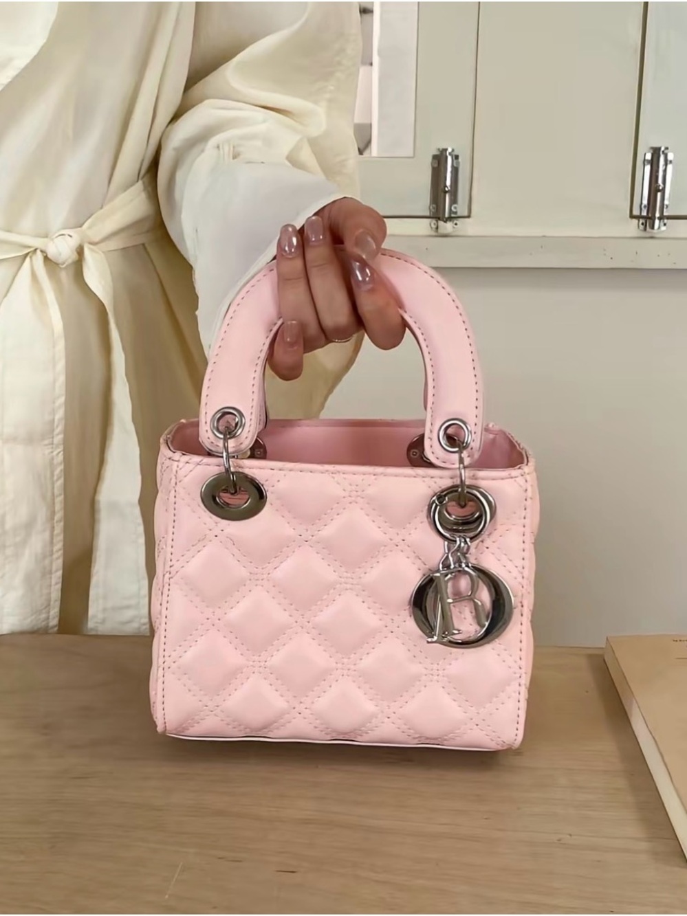 Urban Expressions Quilted Pink Mini Top-Handle Bag
